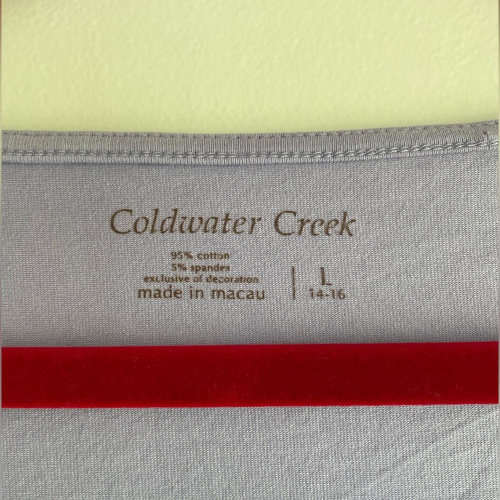 Coldwater Creek Lavender Lace Trim Knit Tank Top Size L - Picture 2 of 4